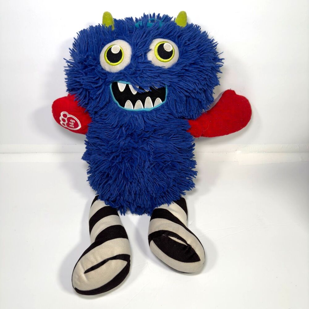 Build A Bear Plush Blue Mixter Monster Stuffed Animal 18” BABW Soft Kids Toy